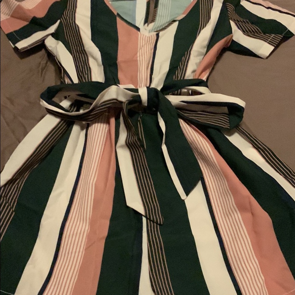 Stripped Romper Dress